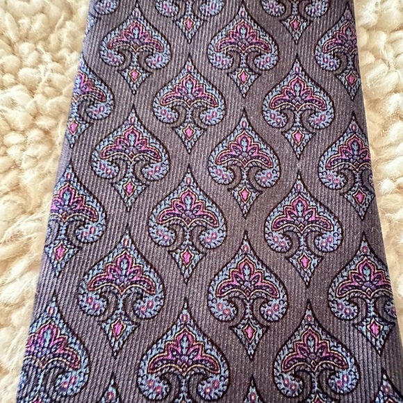Burberry Tie in Deep Purple and Blue Paisley - Picture 3 of 7